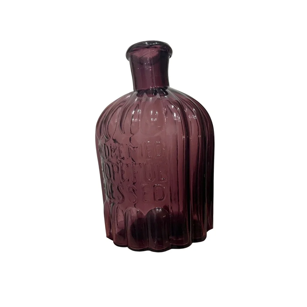 Glass Decorative‎ Bottle OS Purple Vintage Redeeemed Hopeful Blesed